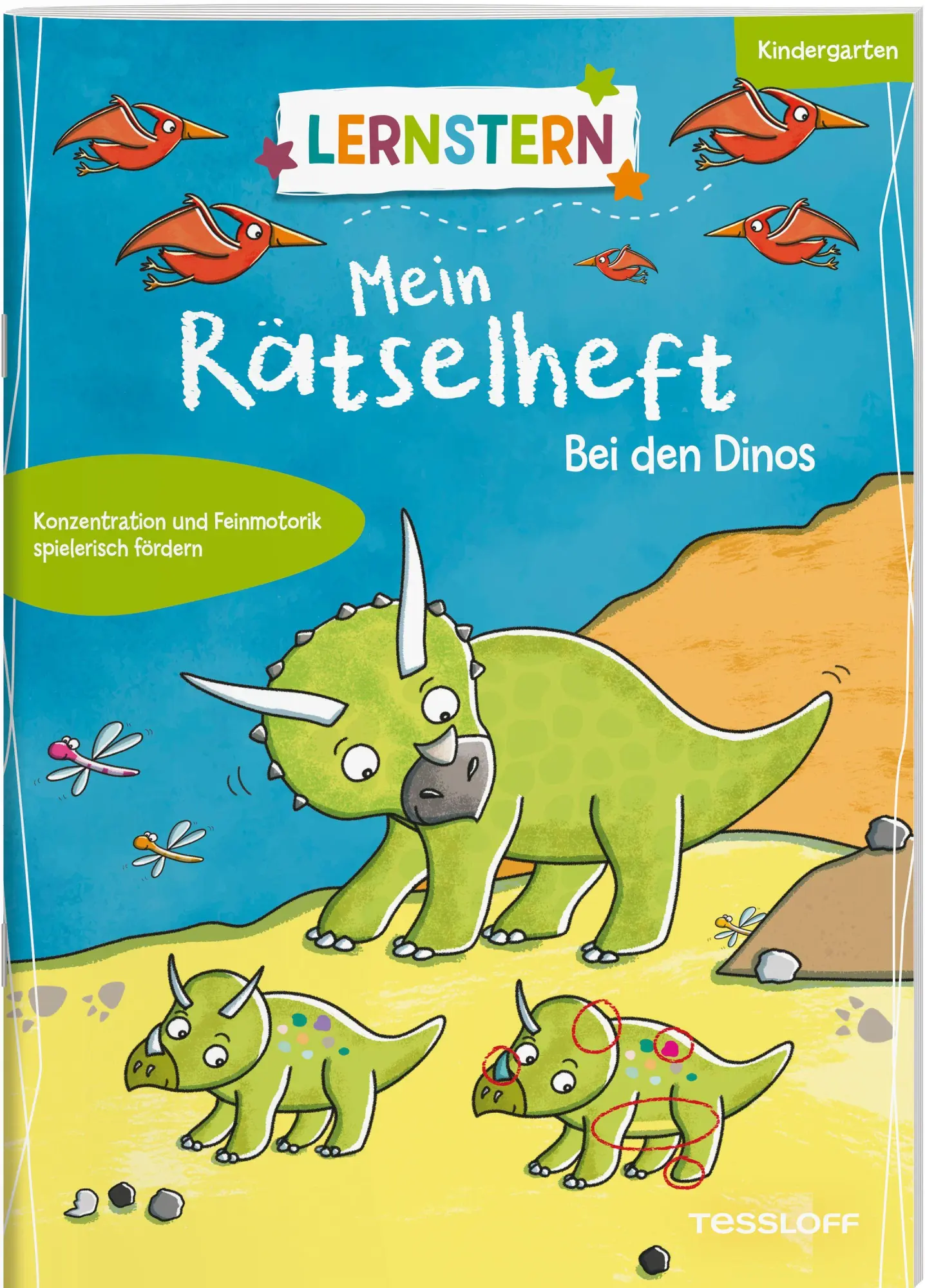 Cover: 9783788623753 | LERNSTERN. Mein Rätselheft Kindergarten. Bei den Dinos | Ilka Röhling