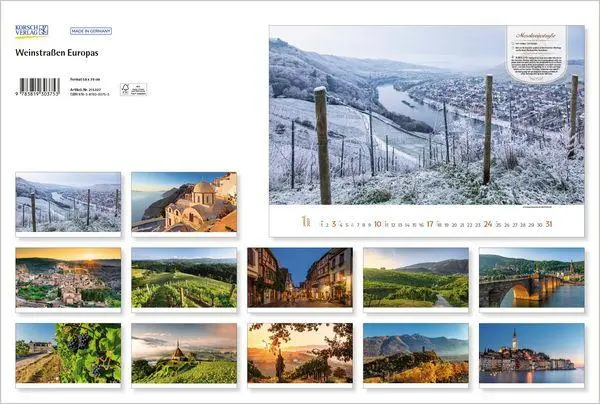 Bild: 9783819303753 | Weinstraßen Europas 2027 | Verlag Korsch | Kalender | 14 S. | Deutsch