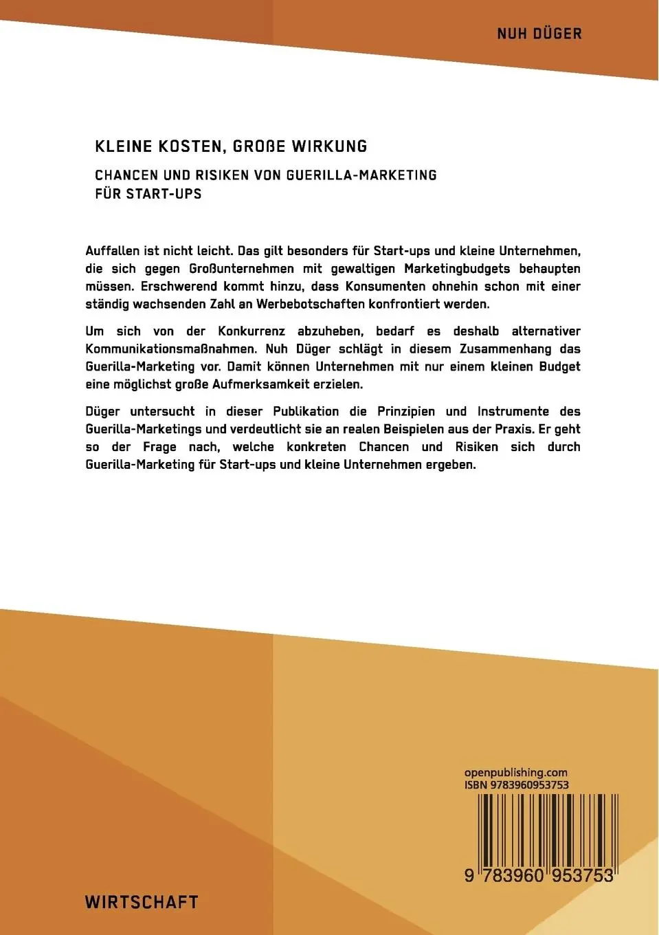 Rückseite: 9783960953753 | Kleine Kosten, große Wirkung. Chancen und Risiken von...