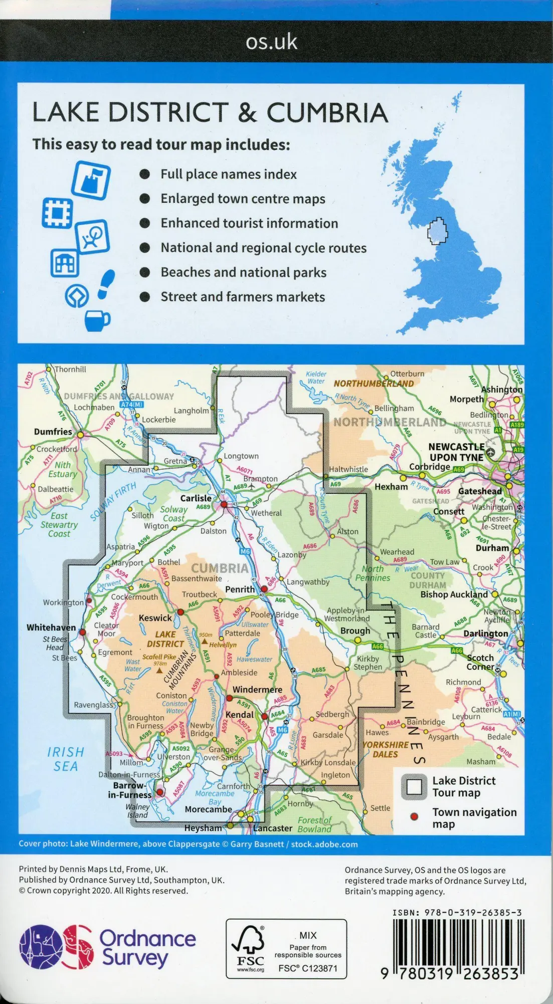 Bild: 9780319263853 | Lake District &amp; Cumbria | (Land-)Karte | OS Tour Map | Karte/Landkarte
