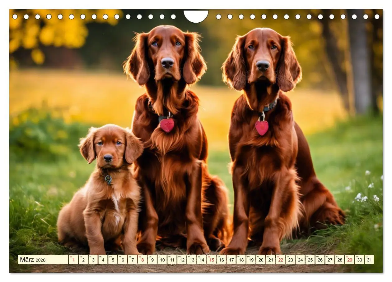 Bild: 9783457333853 | Irish Setter - Anmut pur (Wandkalender 2026 DIN A4 quer), CALVENDO...