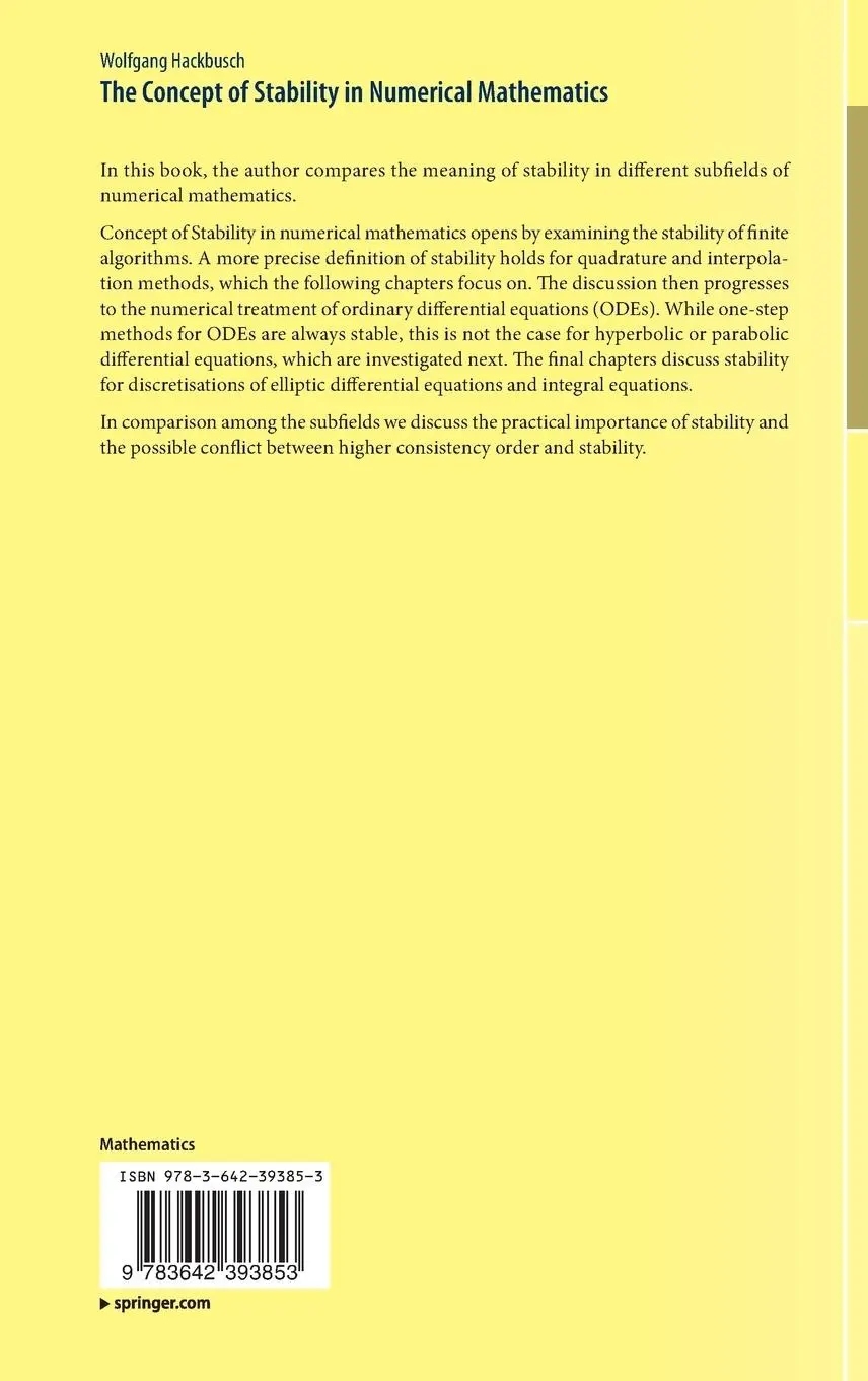 Rückseite: 9783642393853 | The Concept of Stability in Numerical Mathematics | Wolfgang Hackbusch