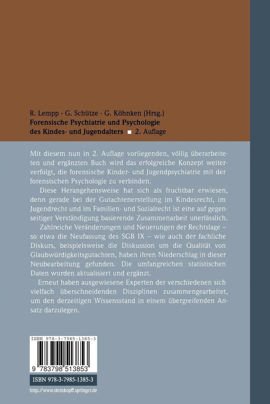 Rückseite: 9783798513853 | Forensische Psychiatrie und Psychologie des Kindes- und Jugendalters