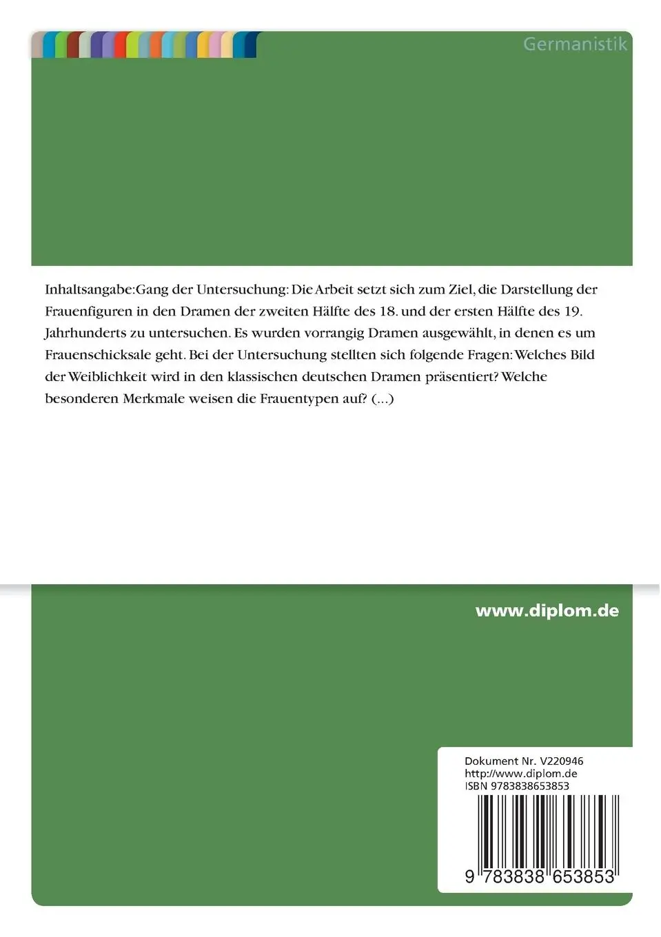 Rückseite: 9783838653853 | 'Wie eng-gebunden ist des Weibes Glück!' | Maren Vergiels | Buch