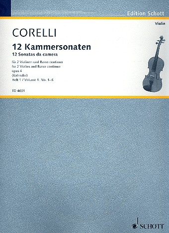 Cover: 9790001053853 | Kammersonaten(12) 1 Opus 4 | Arcangelo Corelli | Buch | Schott Music