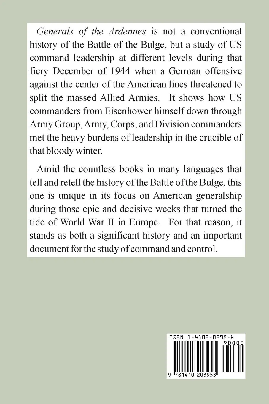 Rückseite: 9781410203953 | Generals of the Ardennes | J. D. Morelock | Taschenbuch | Englisch