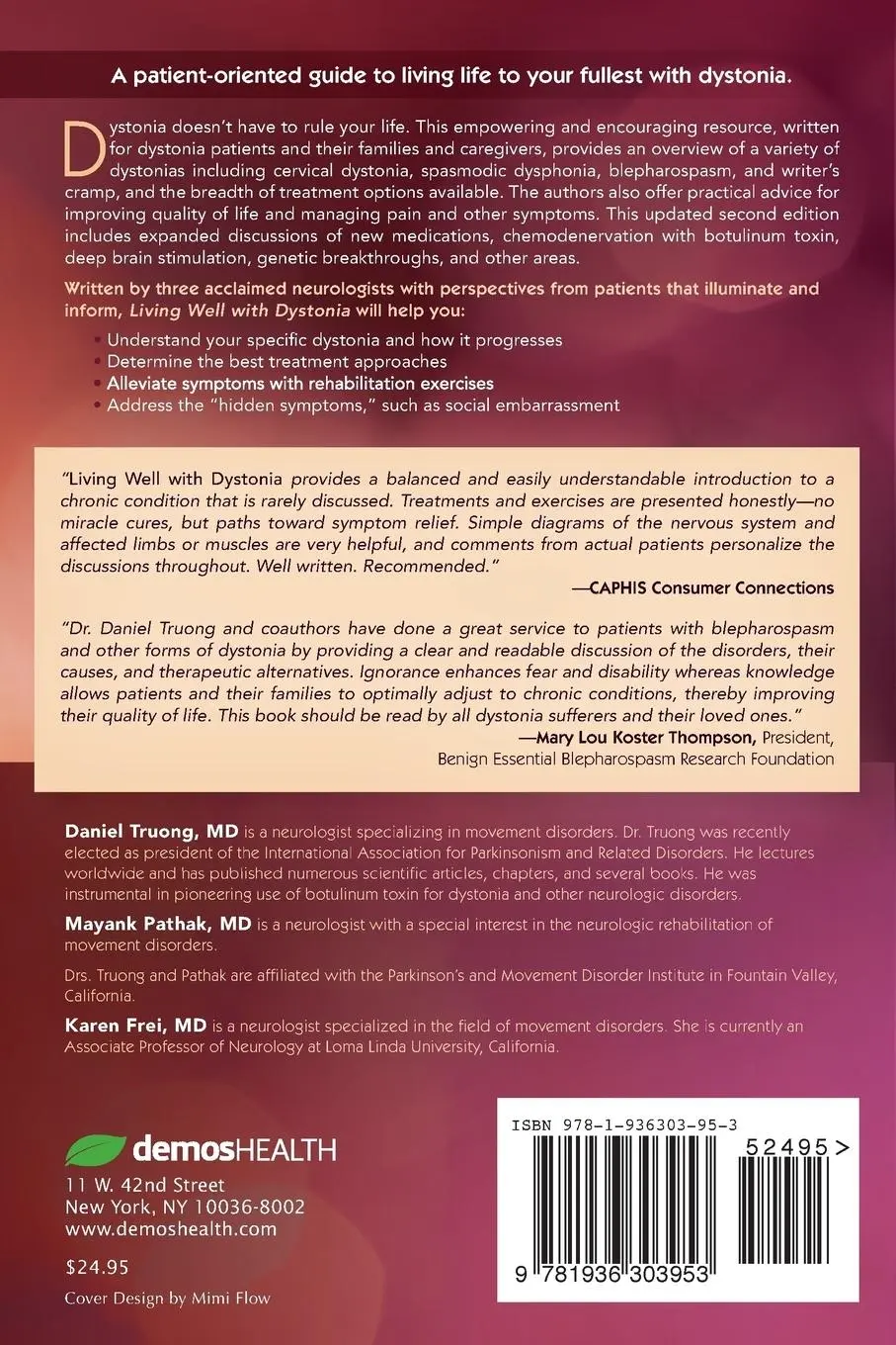 Rückseite: 9781936303953 | Living Well with Dystonia | A Patient Guide | Daniel MD Truong | Buch