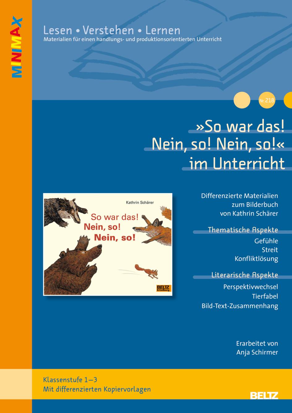 Cover: 9783407823953 | 'So war das! Nein, so! Nein, so!' im Unterricht | Anja Schirmer | 2023