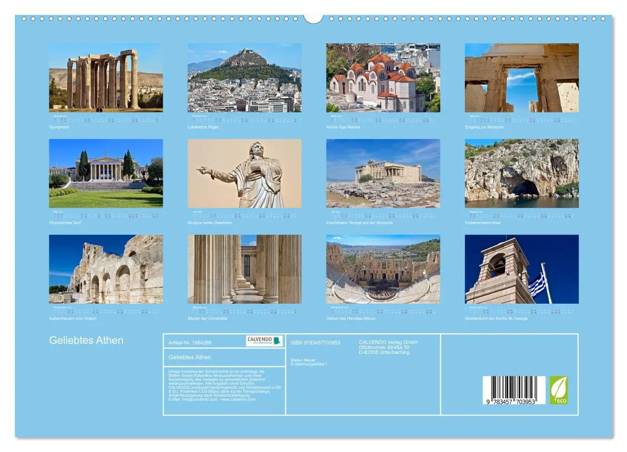 Bild: 9783457703953 | Geliebtes Athen (hochwertiger Premium Wandkalender 2026 DIN A2...