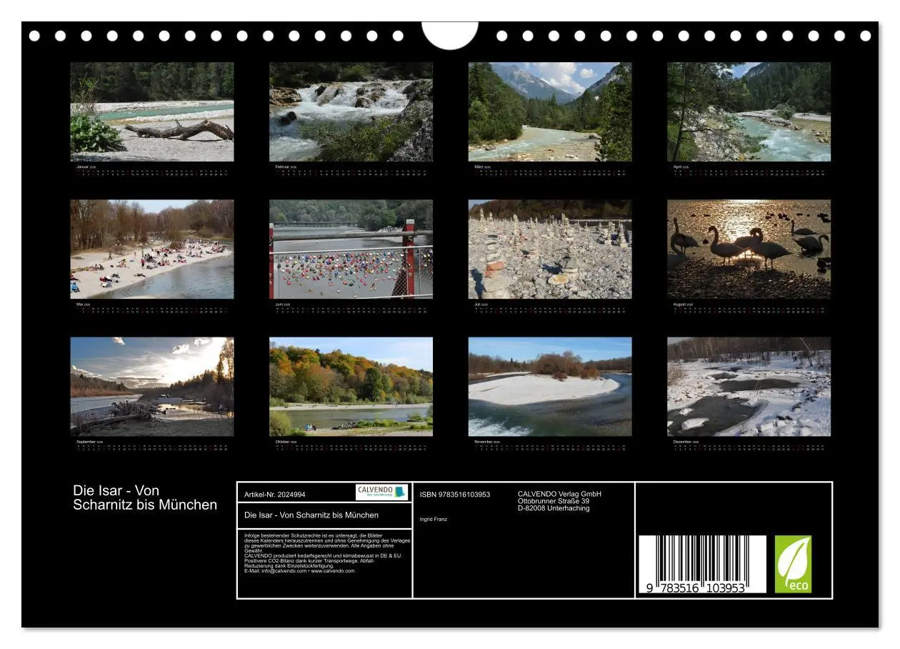 Bild: 9783516103953 | Die Isar - Von Scharnitz bis München (Wandkalender 2026 DIN A4...