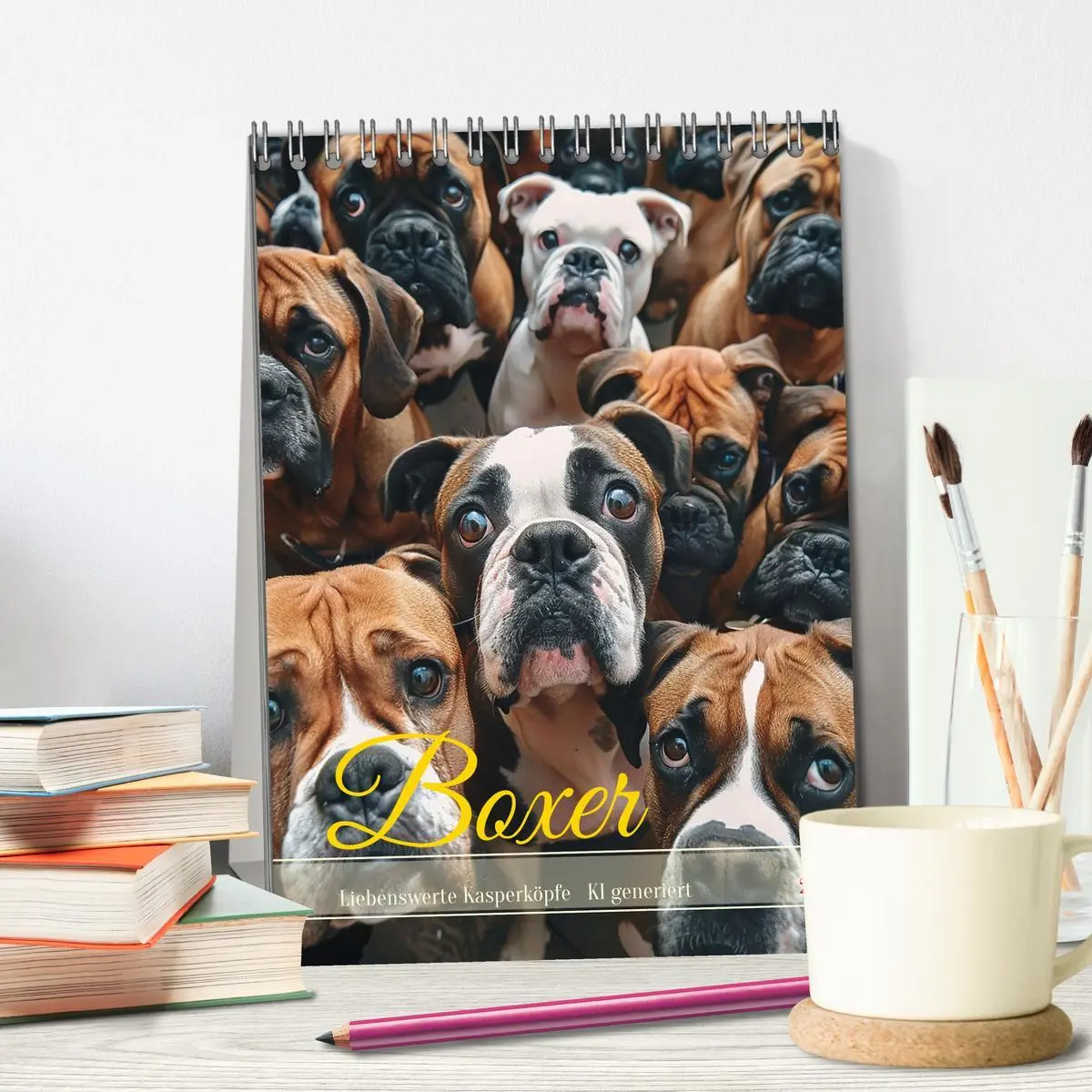 Bild: 9783516273953 | Boxer - Liebenswerte Kasperköpfe (Tischkalender 2026 DIN A5 hoch),...