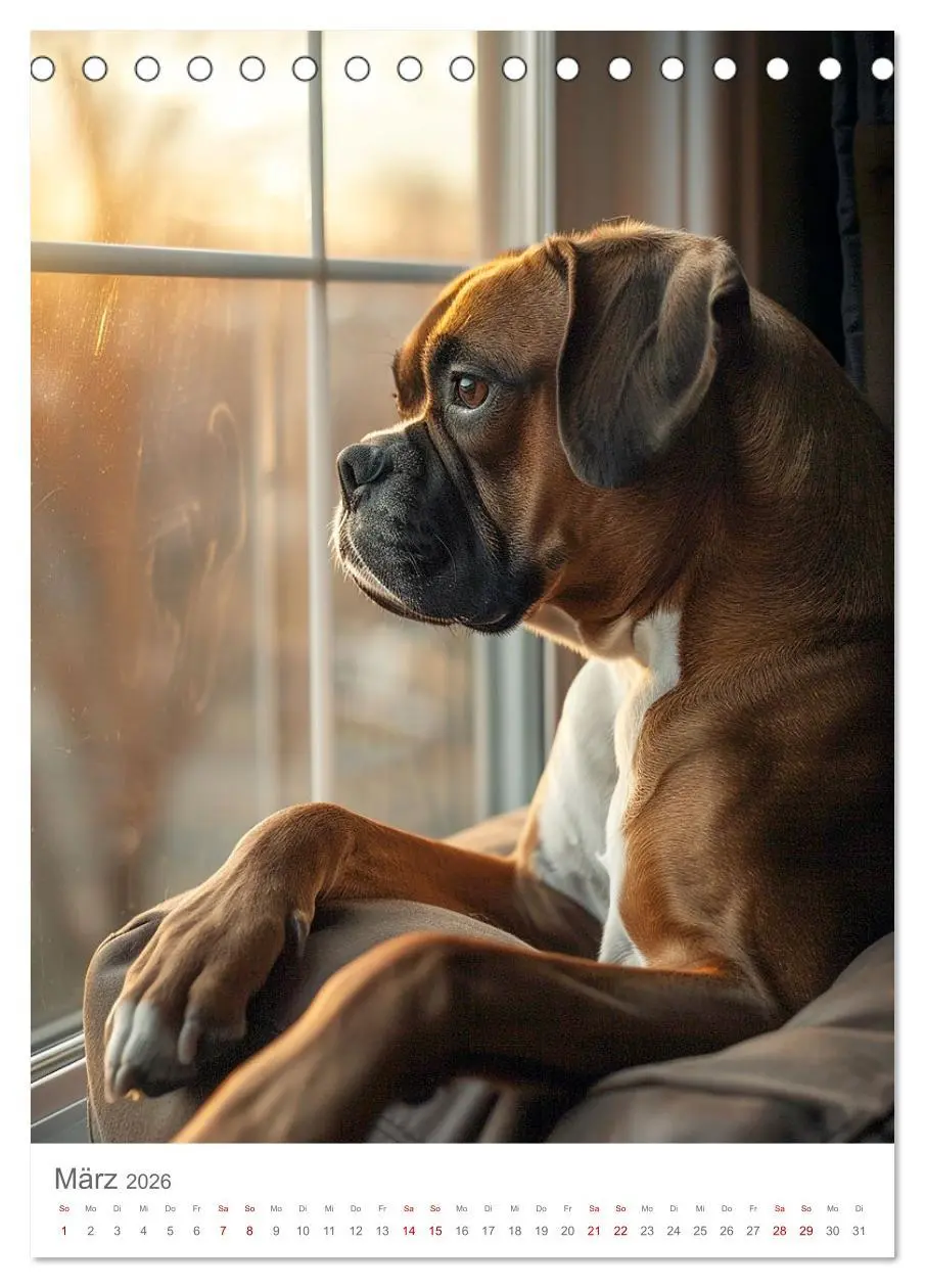 Bild: 9783516273953 | Boxer - Liebenswerte Kasperköpfe (Tischkalender 2026 DIN A5 hoch),...