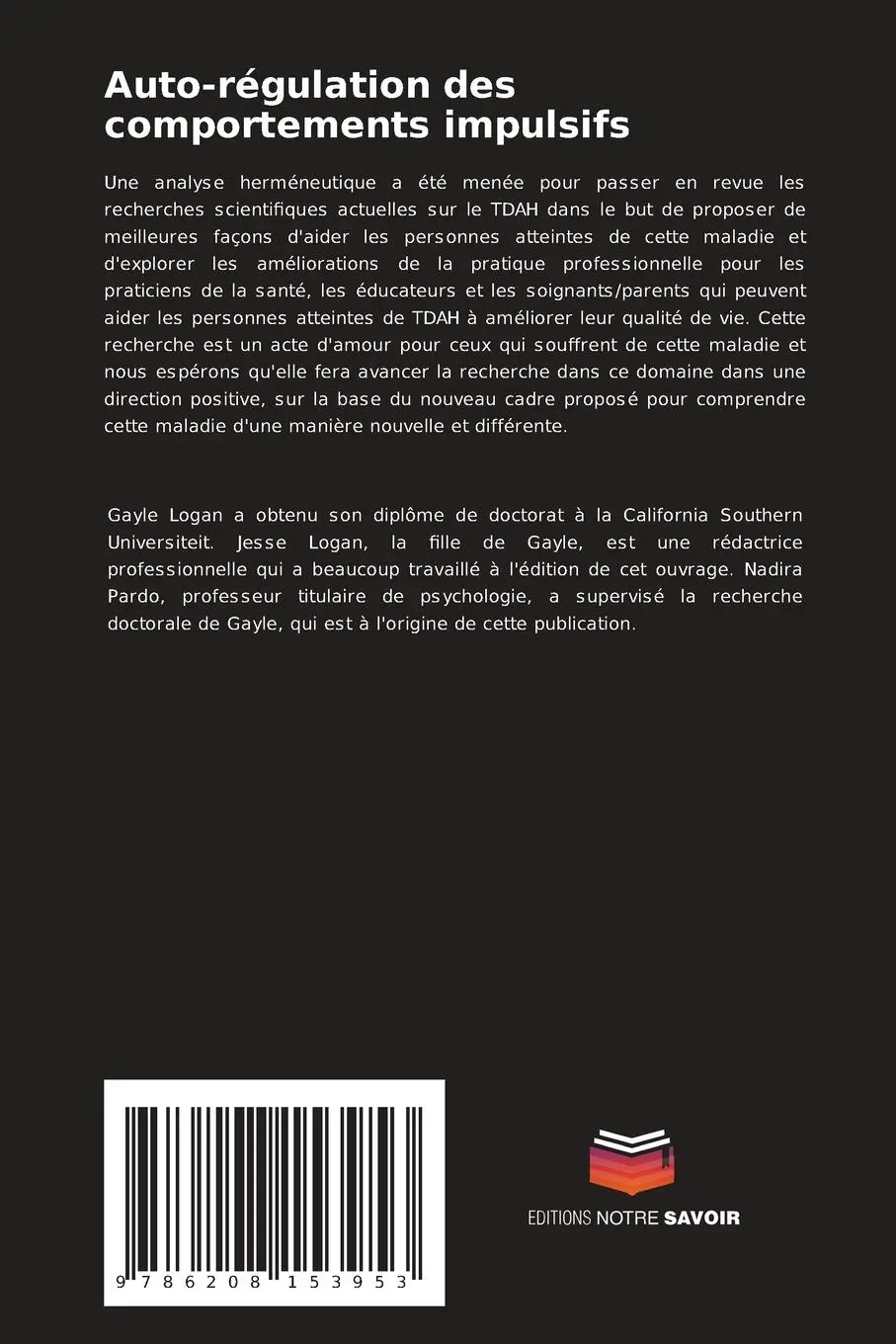Rückseite: 9786208153953 | Auto-régulation des comportements impulsifs | Gayle Logan (u. a.)