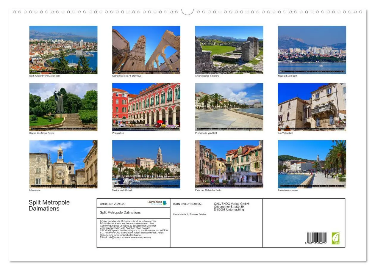 Bild: 9783516094053 | Split Metropole Dalmatiens (Wandkalender 2026 DIN A2 quer),...