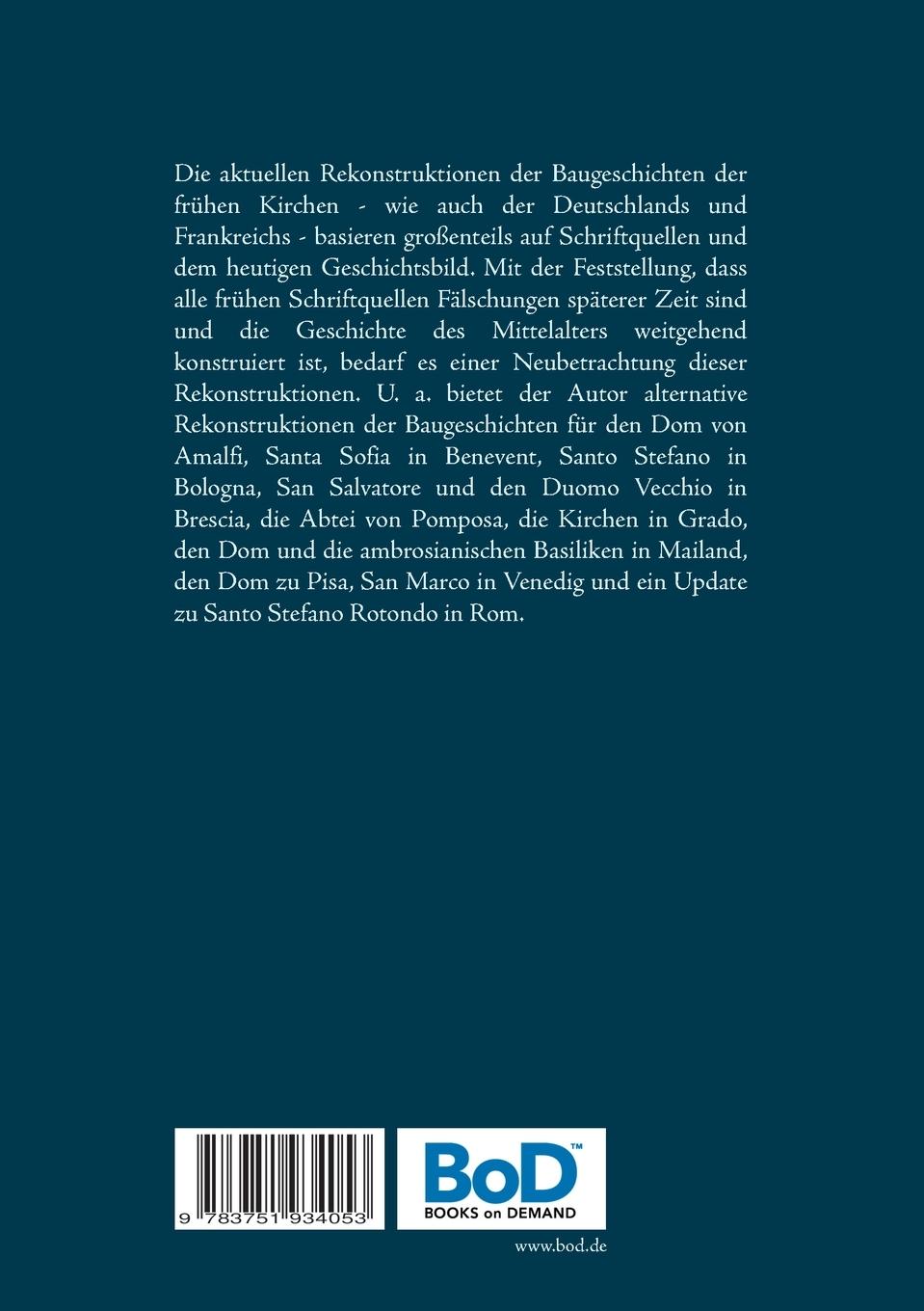 Rückseite: 9783751934053 | Frühe Kirchenbauten in Italien | Michael Meisegeier | Taschenbuch