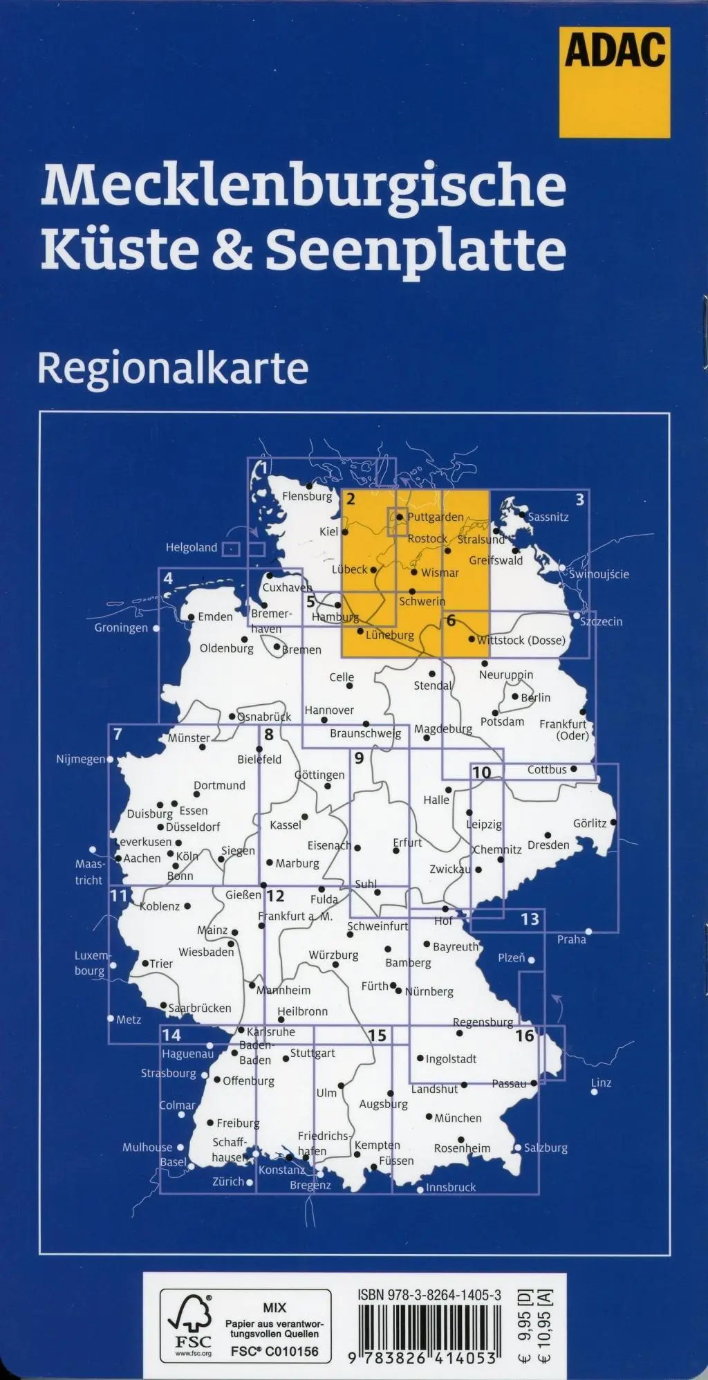 Bild: 9783826414053 | ADAC Regionalkarte Deutschland Blatt 2 Mecklenburgische Küste und...