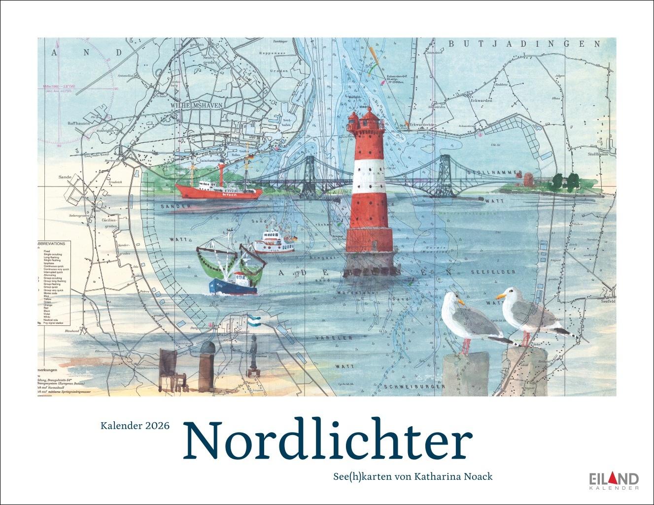 Cover: 9783964024053 | Nordlichter - See(h)karten Kalender 2026 | Katharina Noack | Kalender