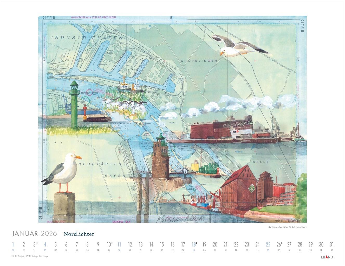 Bild: 9783964024053 | Nordlichter - See(h)karten Kalender 2026 | Katharina Noack | Kalender