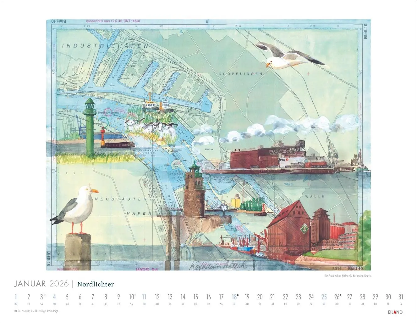 Bild: 9783964024053 | Nordlichter - See(h)karten Kalender 2026 | Katharina Noack | Kalender