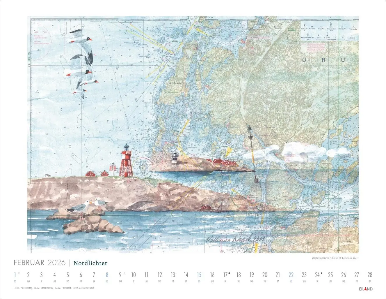 Bild: 9783964024053 | Nordlichter - See(h)karten Kalender 2026 | Katharina Noack | Kalender
