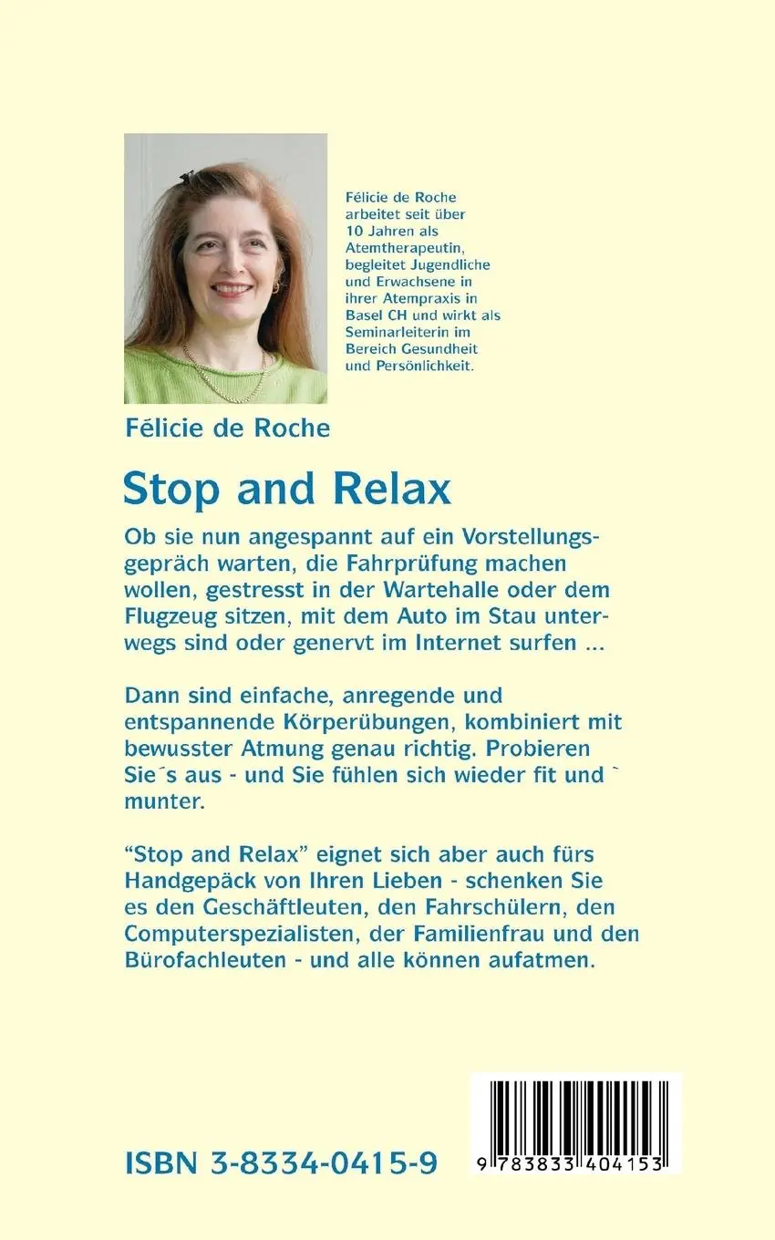 Rückseite: 9783833404153 | Stop and Relax | Felicie de Roche | Taschenbuch | 92 S. | Deutsch