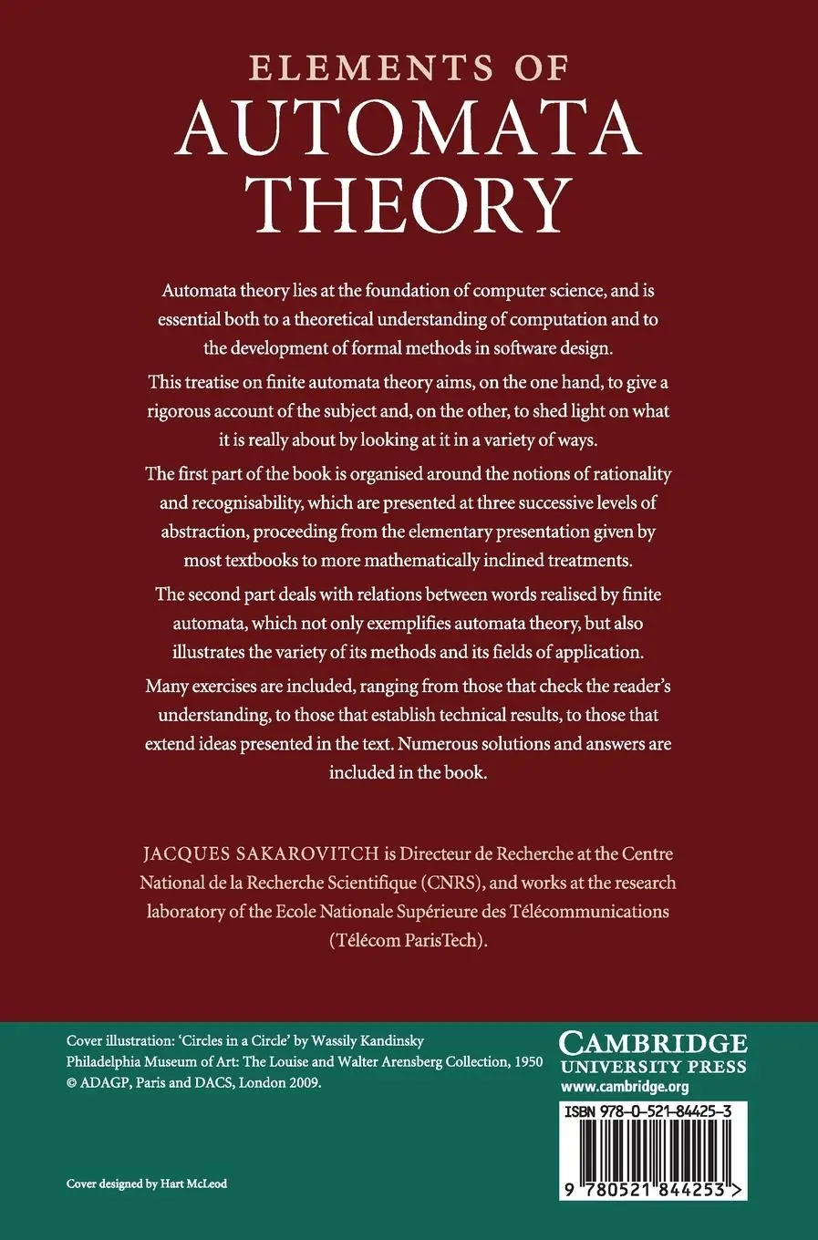 Rückseite: 9780521844253 | Elements of Automata Theory | Jacques Sakarovitch | Buch | Englisch