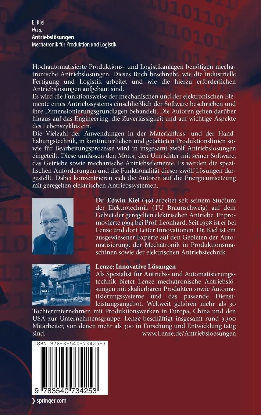 Rückseite: 9783540734253 | Antriebslösungen | Mechatronik für Produktion und Logistik | Kiel