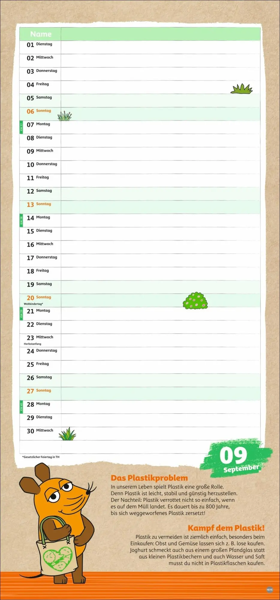 Bild: 9783756414253 | Nachhaltig Planen mit der Maus 2026 | Kalender | 15 S. | Deutsch