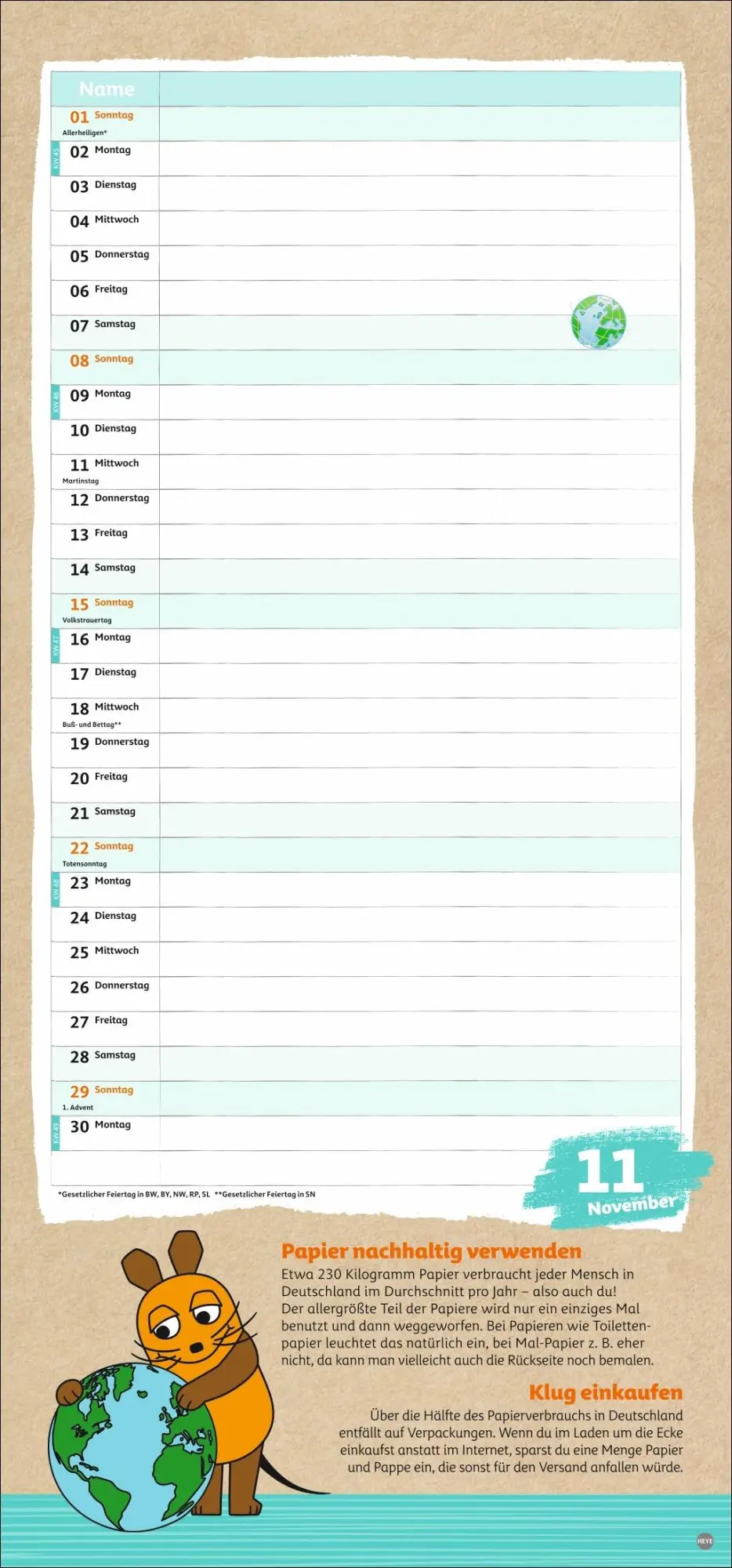 Bild: 9783756414253 | Nachhaltig Planen mit der Maus 2026 | Kalender | 15 S. | Deutsch