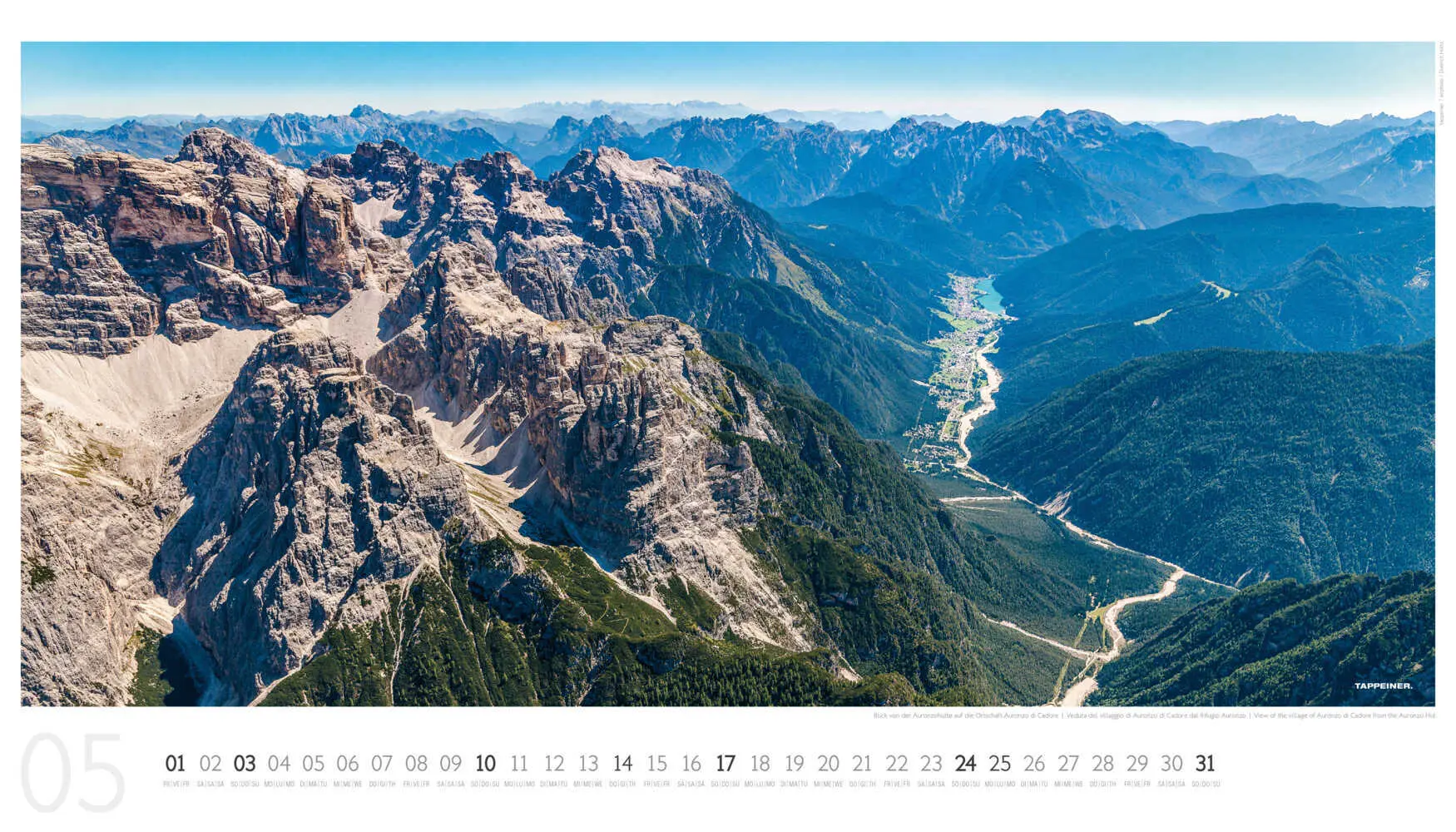 Bild: 9791280864253 | Luftbildkalender Dolomiten 2026 | Athesia-Tappeiner Verlag | Kalender