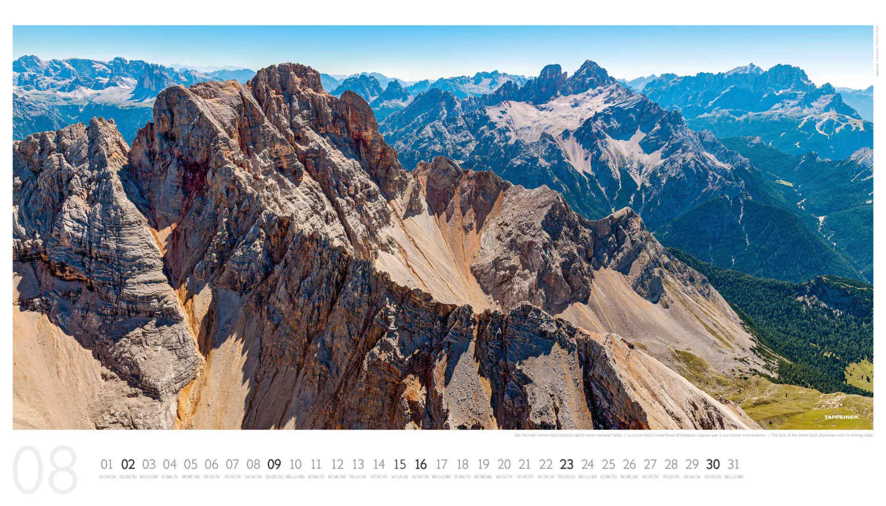 Bild: 9791280864253 | Luftbildkalender Dolomiten 2026 | Athesia-Tappeiner Verlag | Kalender