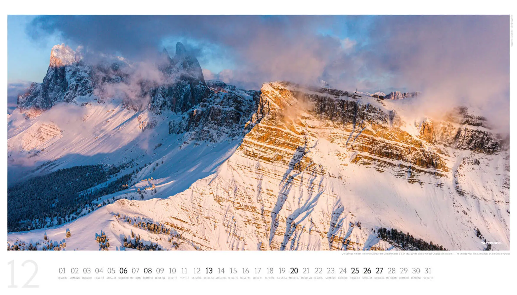 Bild: 9791280864253 | Luftbildkalender Dolomiten 2026 | Athesia-Tappeiner Verlag | Kalender