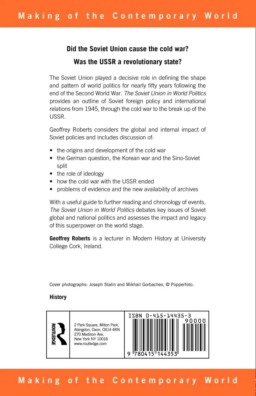 Rückseite: 9780415144353 | The Soviet Union in World Politics | Geoffrey Roberts | Taschenbuch