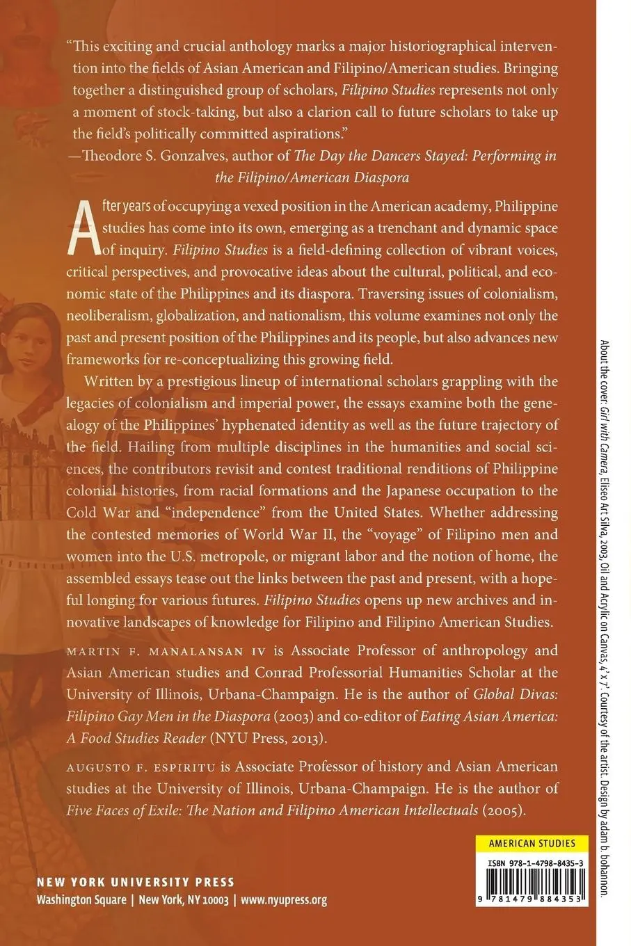 Rückseite: 9781479884353 | Filipino Studies | Palimpsests of Nation and Diaspora | Taschenbuch