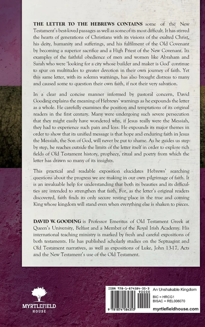 Rückseite: 9781874584353 | An Unshakeable Kingdom | David Gooding | Buch | Englisch | 2013