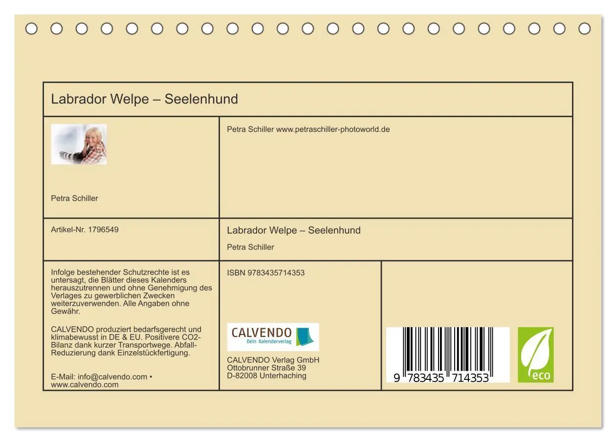 Bild: 9783435714353 | Labrador Welpe - Seelenhund (Tischkalender 2025 DIN A5 quer),...