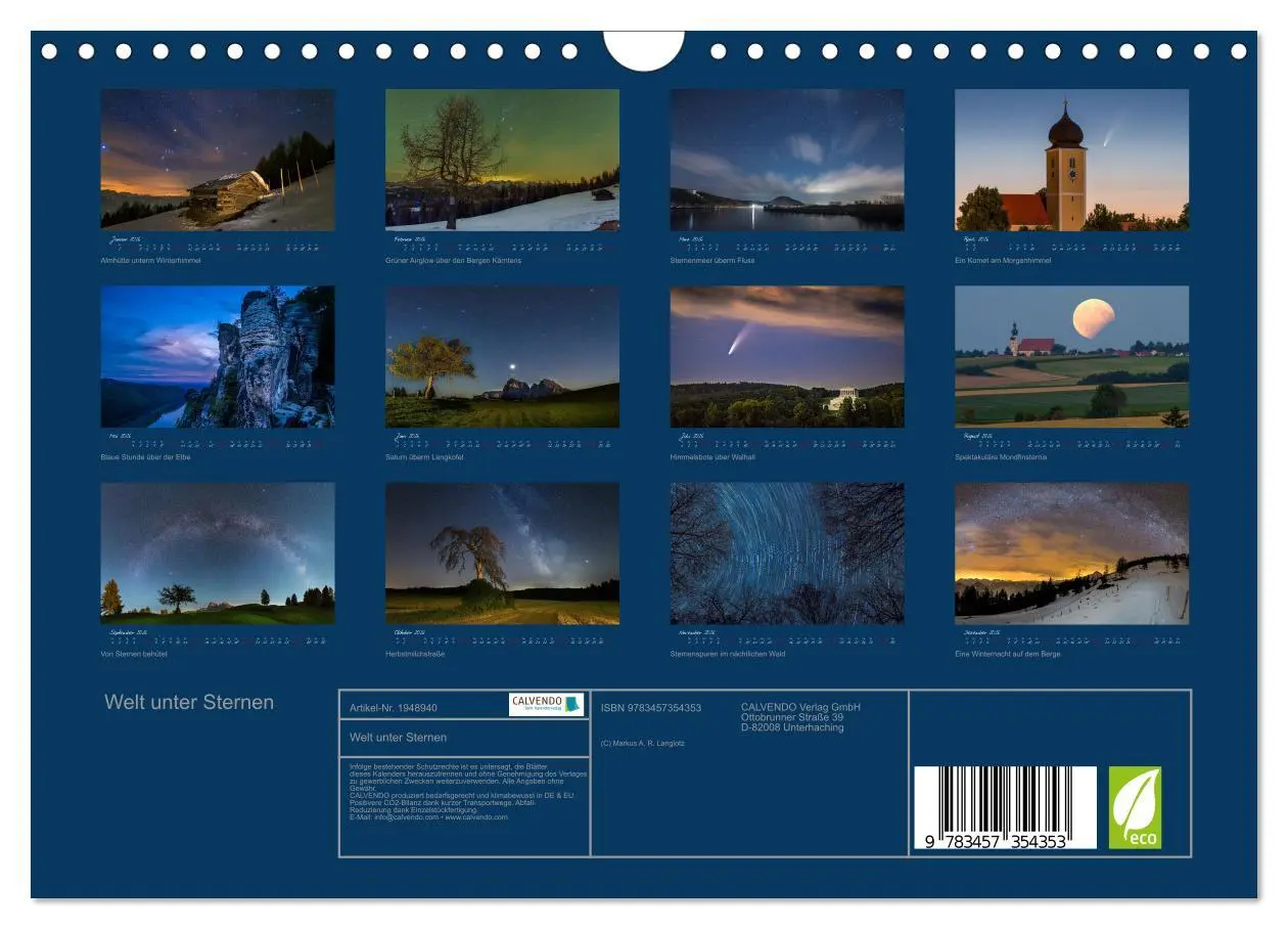 Bild: 9783457354353 | Welt unter Sternen (Wandkalender 2026 DIN A4 quer), CALVENDO...
