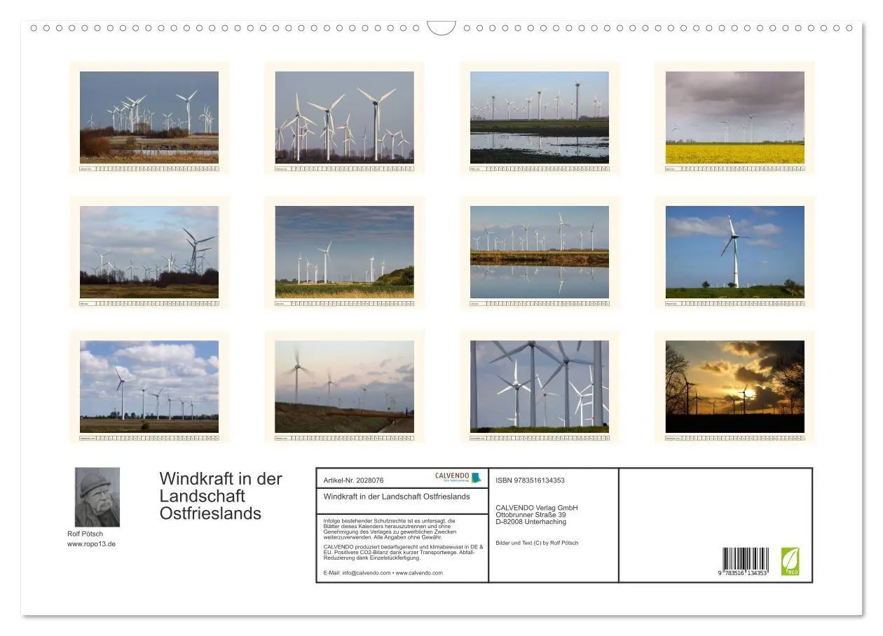 Bild: 9783516134353 | Windkraft in der Landschaft Ostfrieslands (Wandkalender 2026 DIN A2...