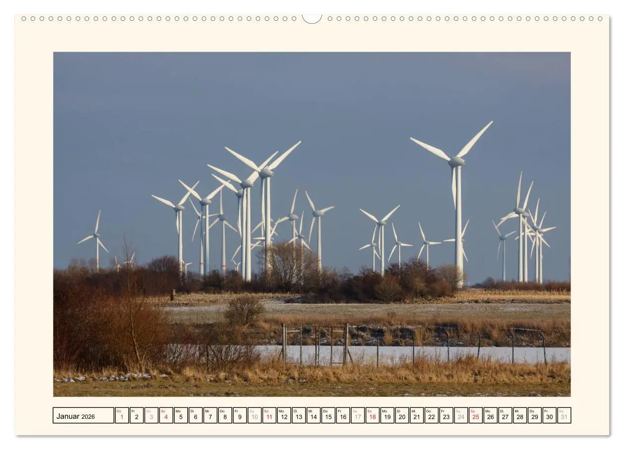 Bild: 9783516134353 | Windkraft in der Landschaft Ostfrieslands (Wandkalender 2026 DIN A2...