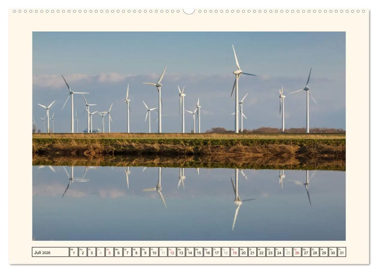Bild: 9783516134353 | Windkraft in der Landschaft Ostfrieslands (Wandkalender 2026 DIN A2...