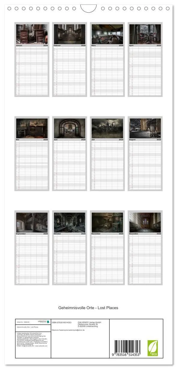 Bild: 9783516514353 | Familienplaner 2026 - Geheimnisvolle Orte - Lost Places mit 5...