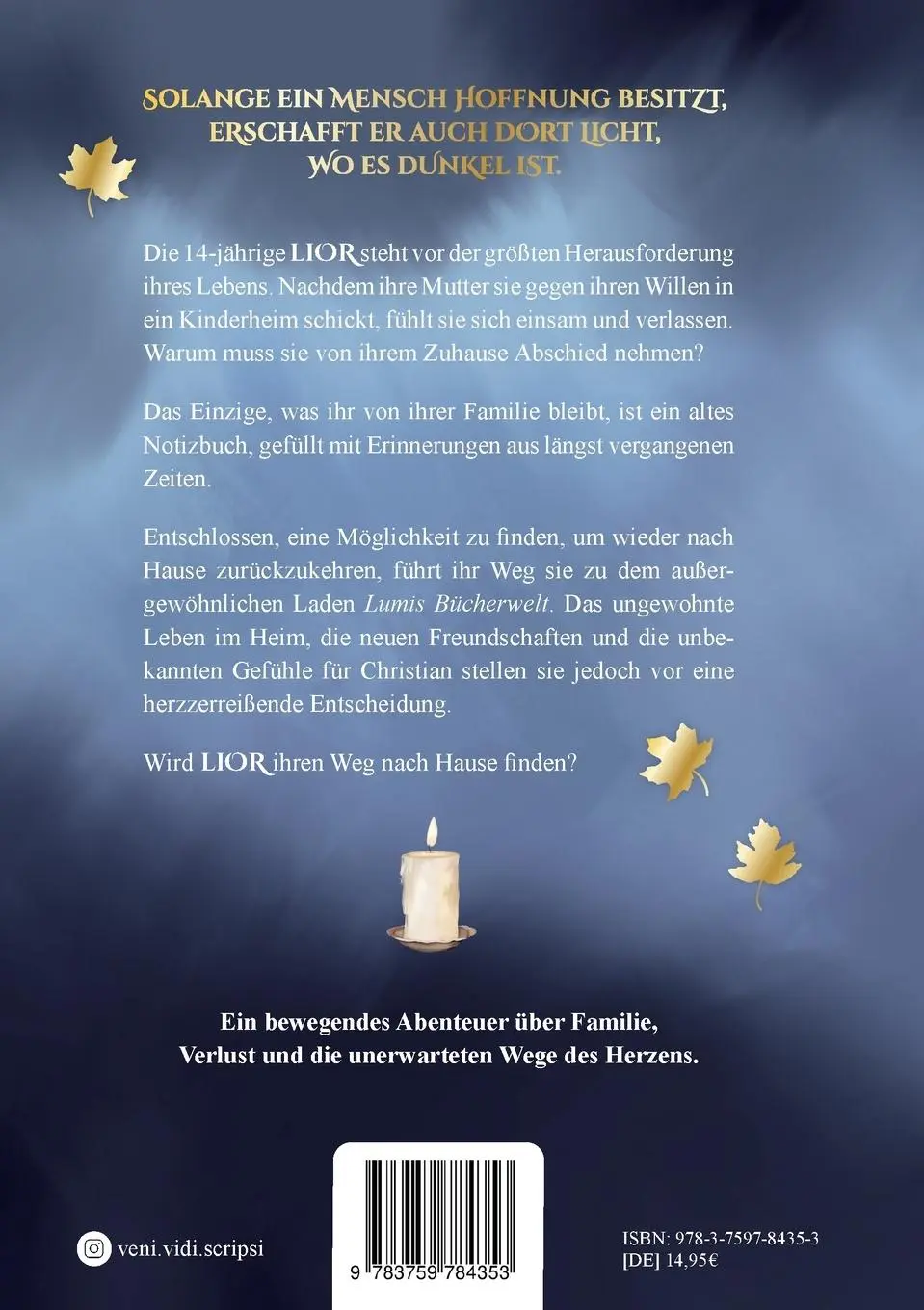 Rückseite: 9783759784353 | Lior - Der Weg nach Hause | Viktoria Nergiz | Taschenbuch | 184 S.