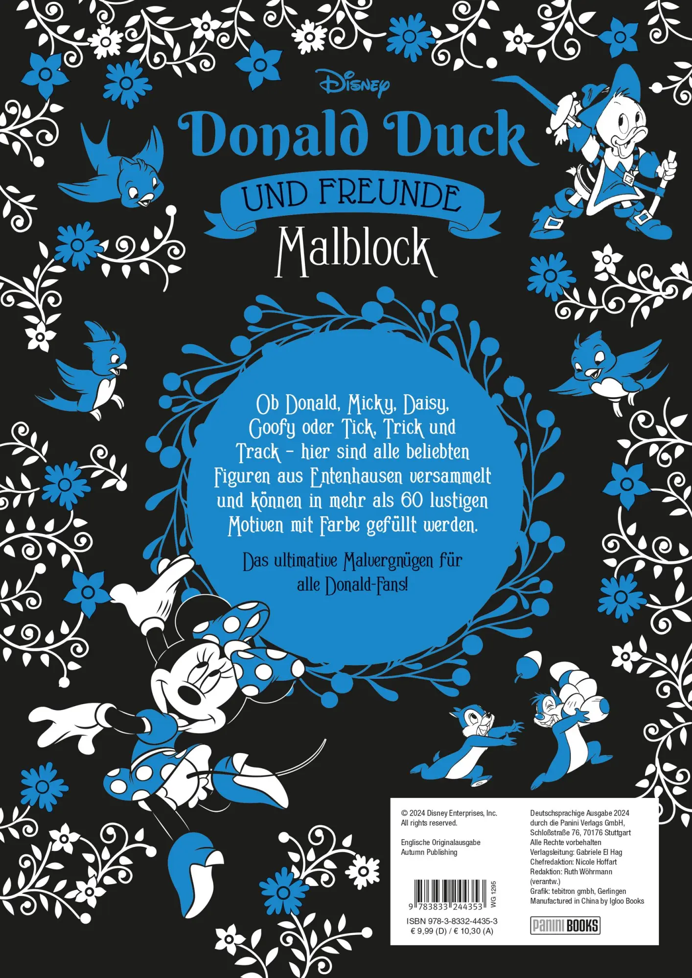 Rückseite: 9783833244353 | Disney Donald Duck und Freunde: Malblock: über 60 entenstarke...