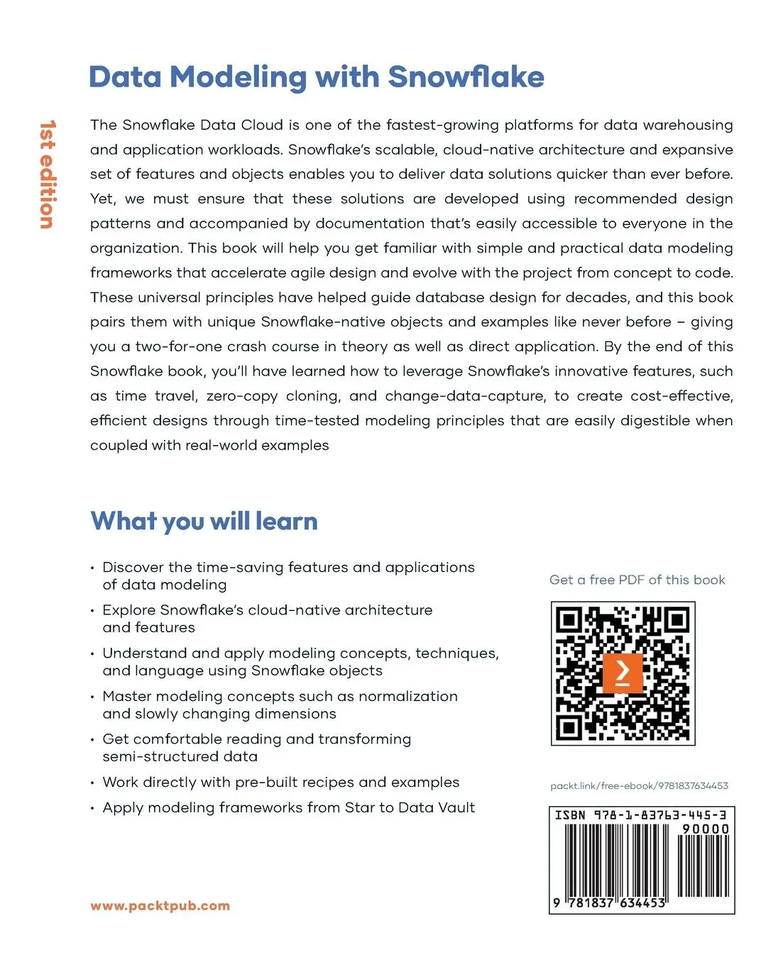 Rückseite: 9781837634453 | Data Modeling with Snowflake | Serge Gershkovich | Taschenbuch | 2023