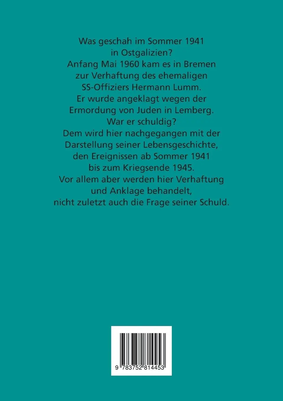 Rückseite: 9783752814453 | Der ehrenwerte Herr L. | Ein SS-Offizier unter Verdacht | Dünzelmann