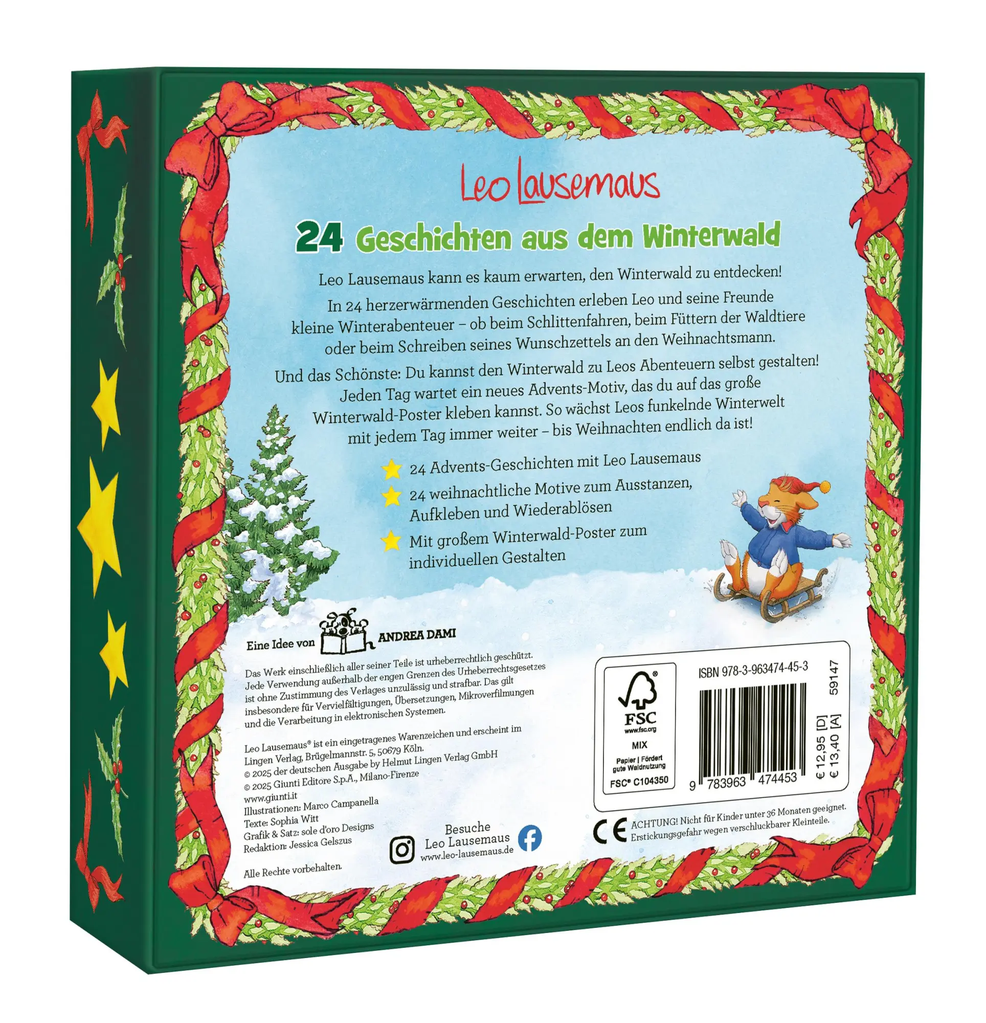 Rückseite: 9783963474453 | Leo Lausemaus - 24 Geschichten aus dem Winterwald | Sophia Witt | 2025