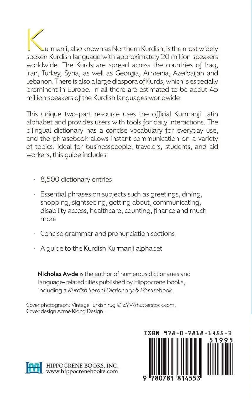 Rückseite: 9780781814553 | Kurdish Kurmanji-English/ English-Kurdish Kurmanji Dictionary &amp;...