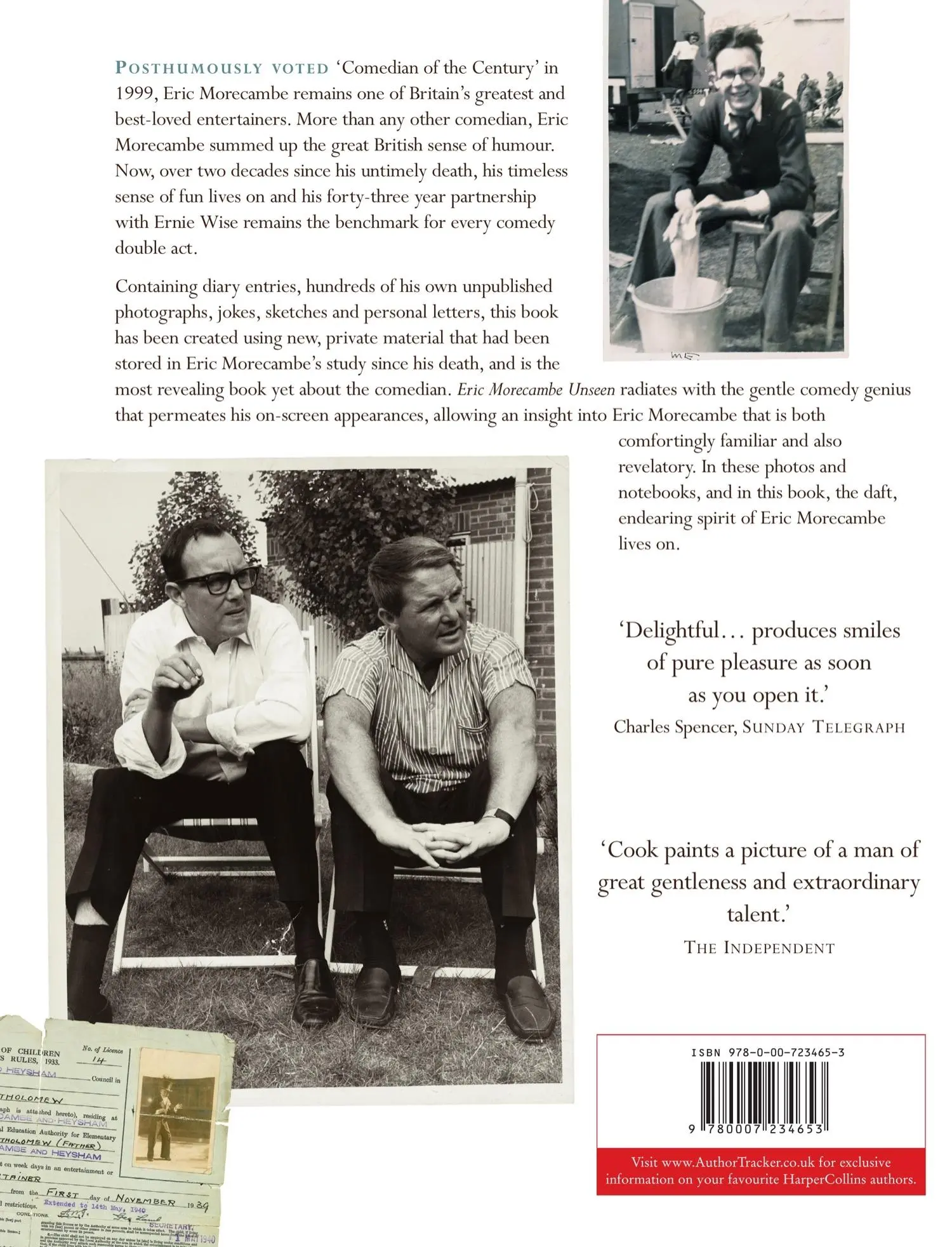 Rückseite: 9780007234653 | Eric Morecambe Unseen | The Lost Diaries, Jokes and Photographs | Cook
