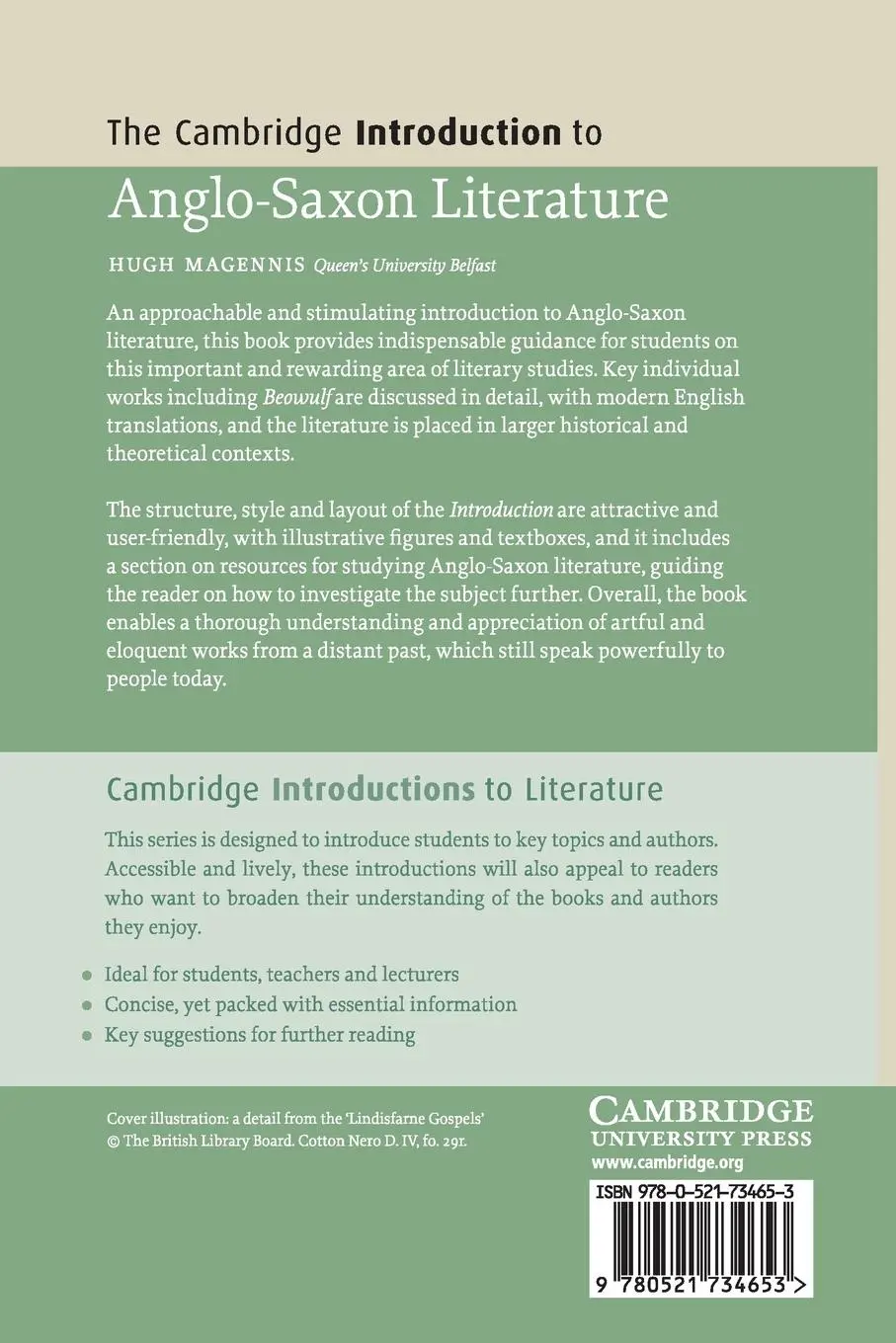 Rückseite: 9780521734653 | The Cambridge Introduction to Anglo-Saxon Literature | Hugh Magennis