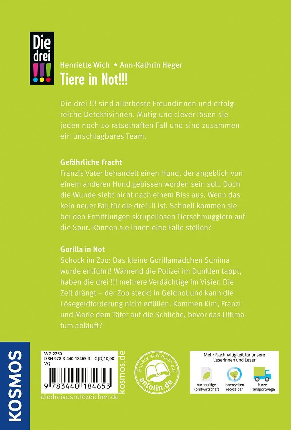 Bild: 9783440184653 | Die drei !!!, Gefährliche Fracht / Gorilla in Not (Doppelband) | Buch